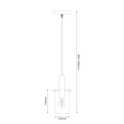 Pendel ARCADIA 1xE27/60W/230V diameter 13 cm sort/røget
