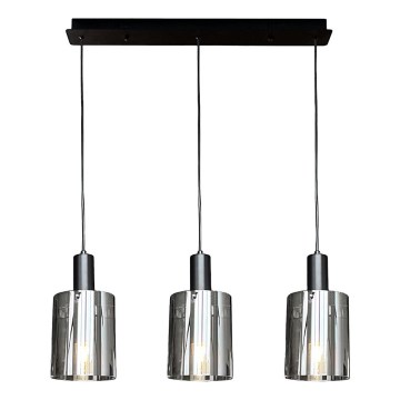 Pendel ARCADIA 3xE27/60W/230V sort/røget