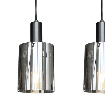 Pendel ARCADIA 3xE27/60W/230V sort/røget