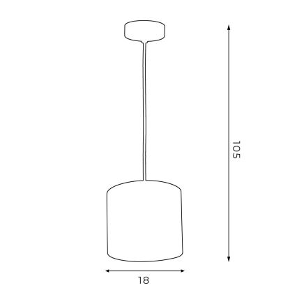 Pendel ARDEN 1xE27/60W/230V diameter 18 cm sort/hvid