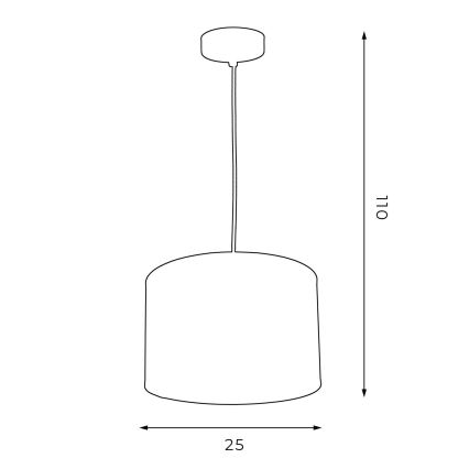 Pendel ARDEN 1xE27/60W/230V diameter 25 cm hvid/gylden