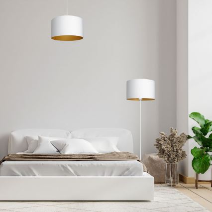 Pendel ARDEN 1xE27/60W/230V diameter 40 cm hvid/gylden