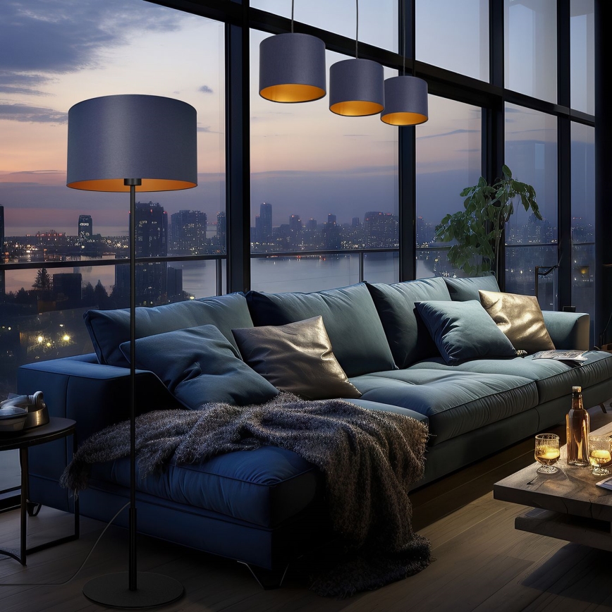 Pendel ARDEN 3xE27/60W/230V lilla/gylden