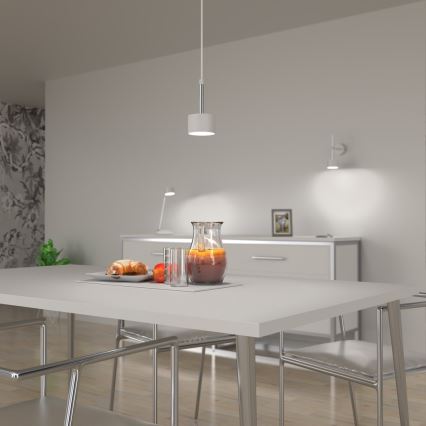 Pendel ARENA 1xGX53/11W/230V hvid/skinnende krom