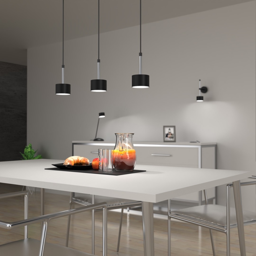 Pendel ARENA 3xGX53/11W/230V sort/skinnende krom