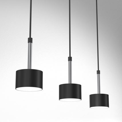 Pendel ARENA 3xGX53/11W/230V sort/skinnende krom