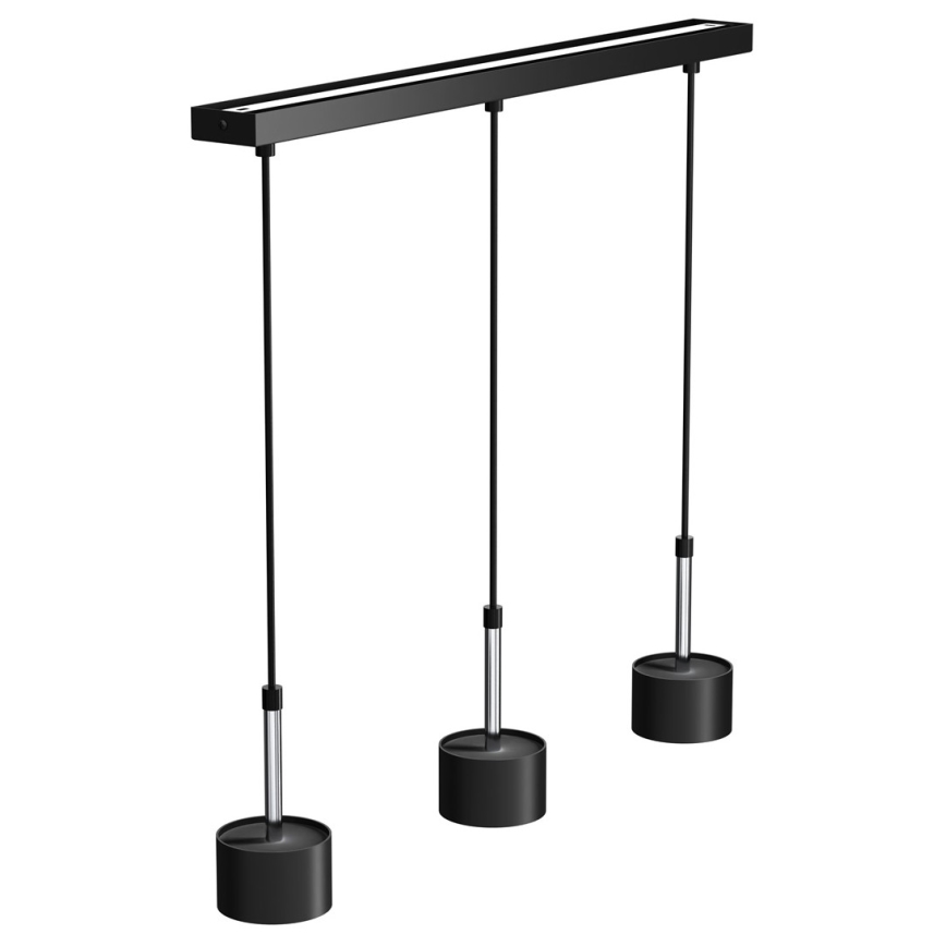 Pendel ARENA 3xGX53/11W/230V sort/skinnende krom