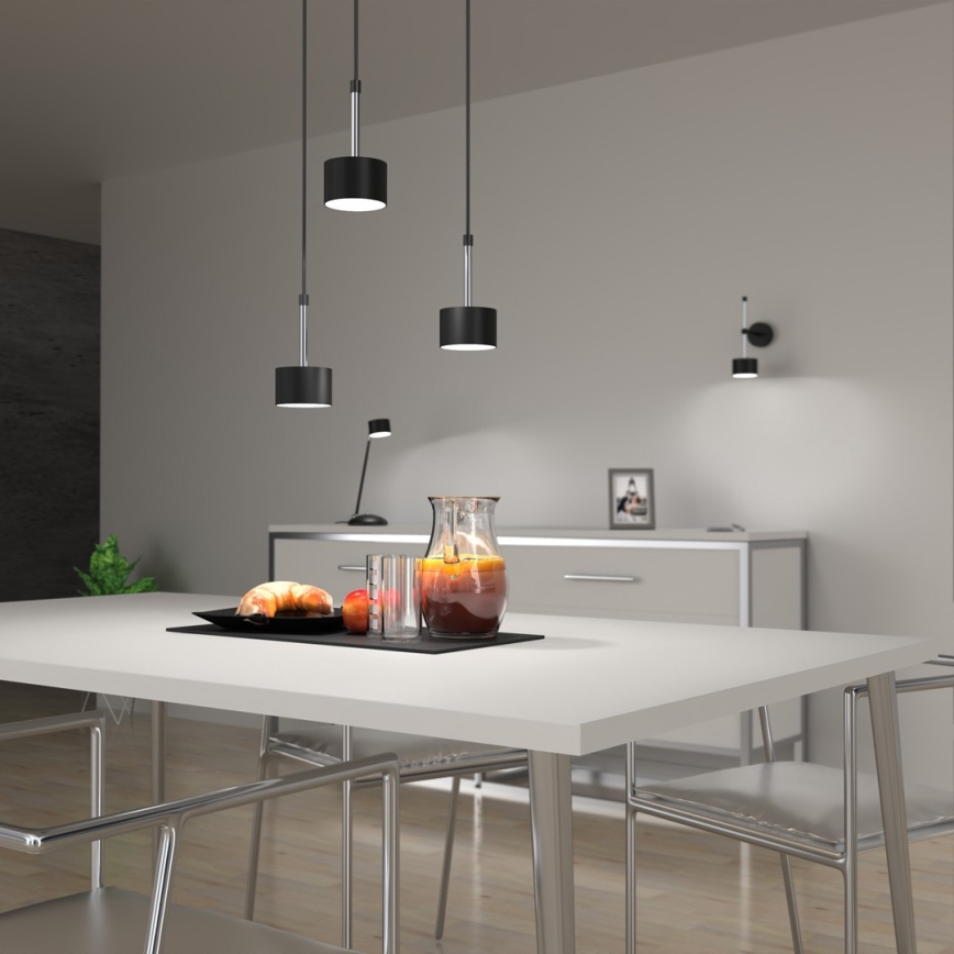 Pendel ARENA 3xGX53/11W/230V sort/skinnende krom