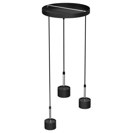 Pendel ARENA 3xGX53/11W/230V sort/skinnende krom