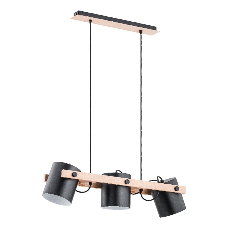 Pendel ARI 3xE27/15W/230V sort/beige
