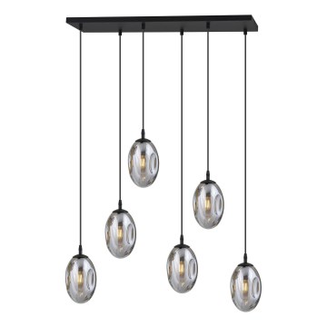 Pendel ASTRAL 6xE14/10W/230V sort/røget