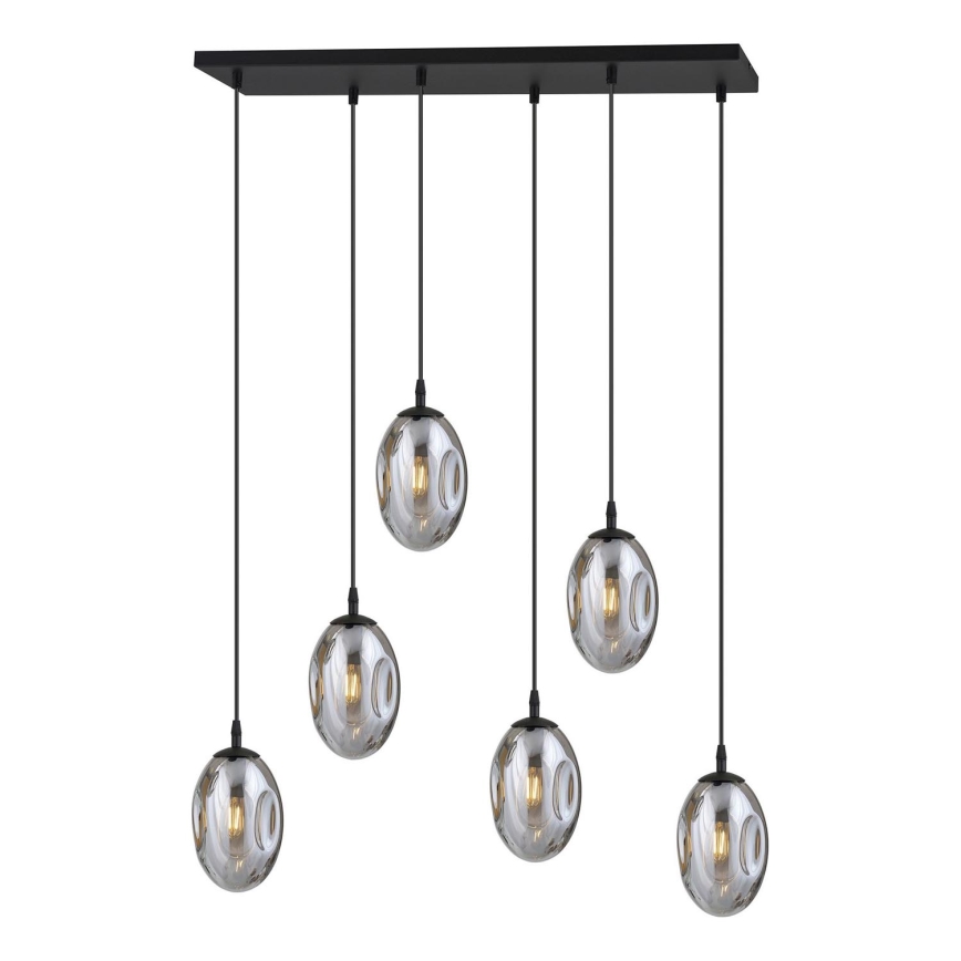 Pendel ASTRAL 6xE14/10W/230V sort/røget