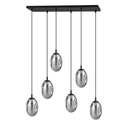 Pendel ASTRAL 6xE14/10W/230V sort/røget