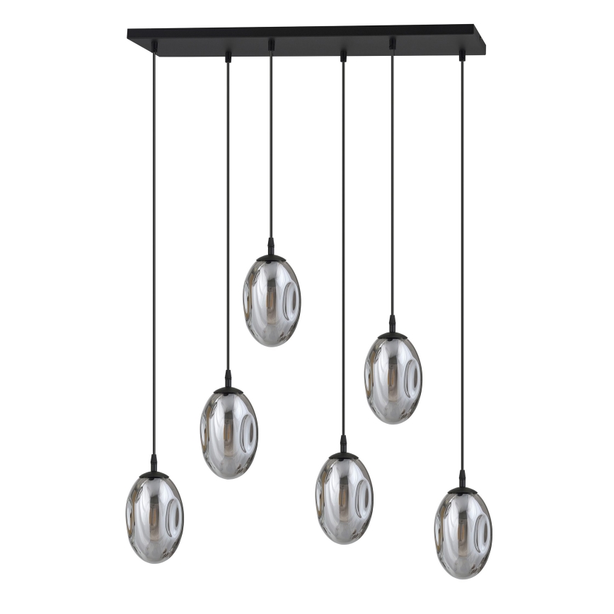 Pendel ASTRAL 6xE14/10W/230V sort/røget