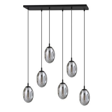 Pendel ASTRAL 6xE14/10W/230V sort/røget