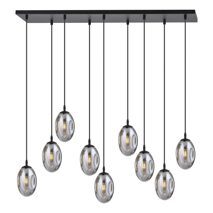Pendel ASTRAL 9xE14/10W/230V sort/røget