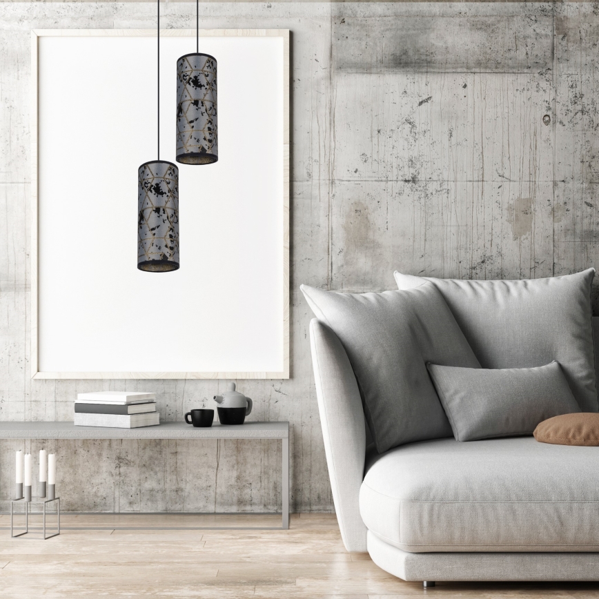 Pendel AVALO 2xE27/60W/230V diameter 20 cm grå/sort