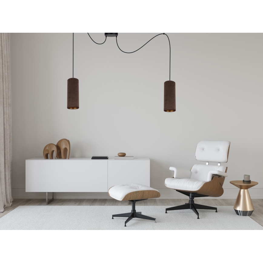 Pendel AVALO 2xE27/60W/230V edderkop brun/kobber
