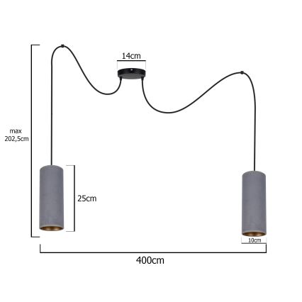 Pendel AVALO 2xE27/60W/230V edderkop grå