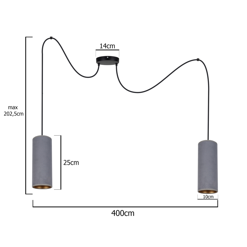 Pendel AVALO 2xE27/60W/230V edderkop grå