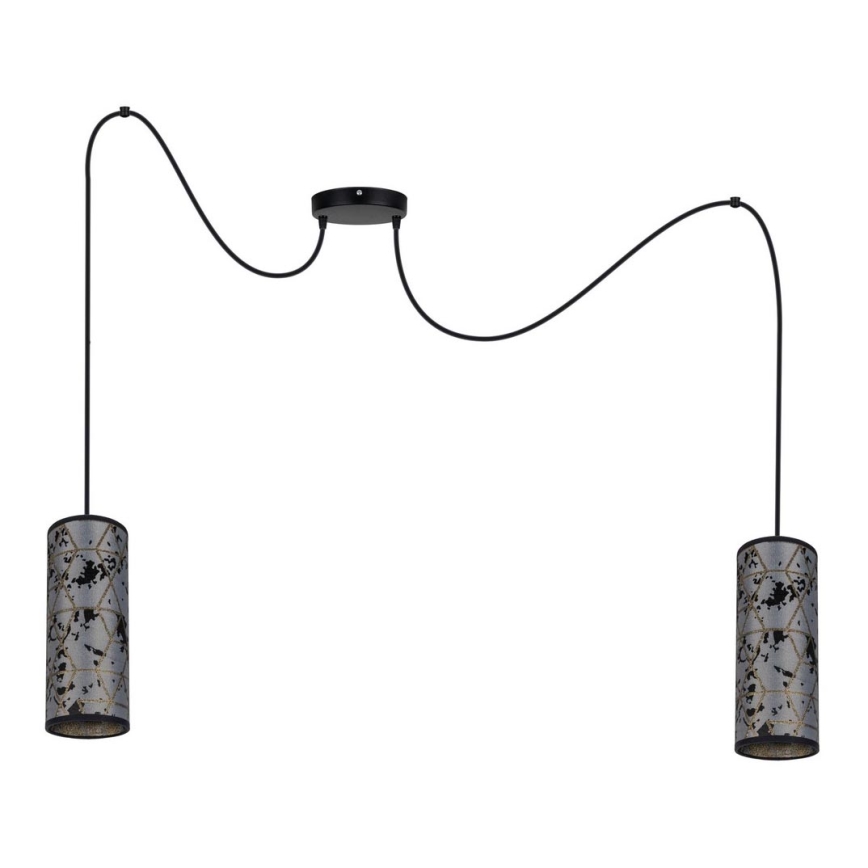 Pendel AVALO 2xE27/60W/230V edderkop grå/sort