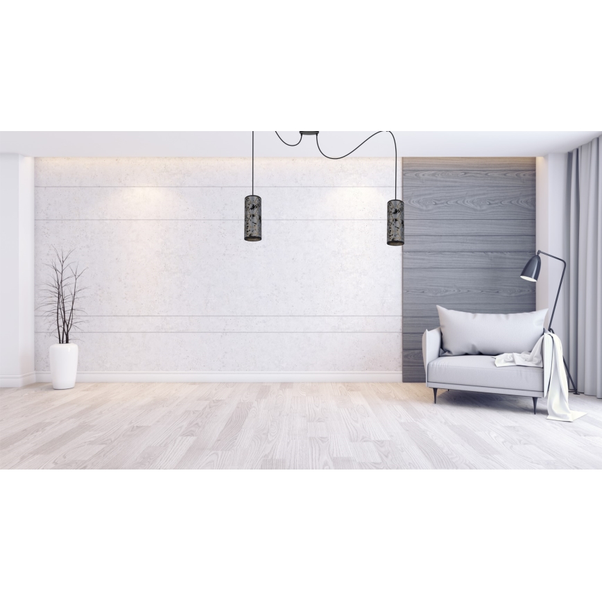 Pendel AVALO 2xE27/60W/230V edderkop grå/sort