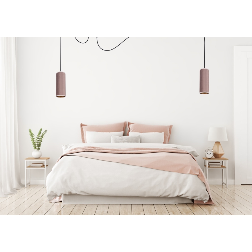 Pendel AVALO 2xE27/60W/230V edderkop lyserød/kobber