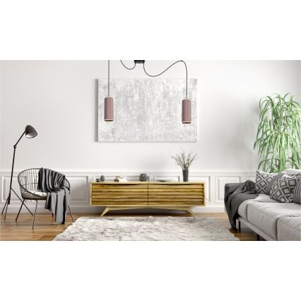 Pendel AVALO 2xE27/60W/230V edderkop lyserød/kobber