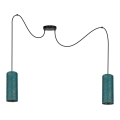 Pendel AVALO 2xE27/60W/230V edderkop turkis/guldfarvet