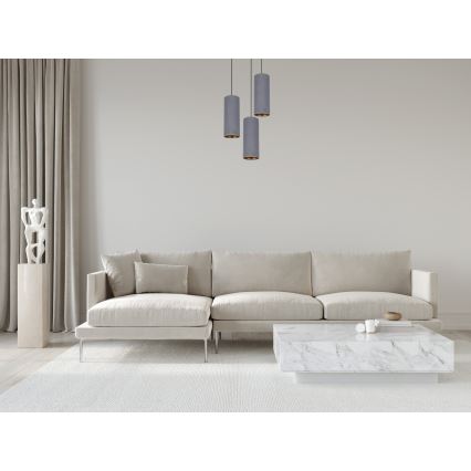 Pendel AVALO 3xE27/60W/230V diameter 35 cm grå