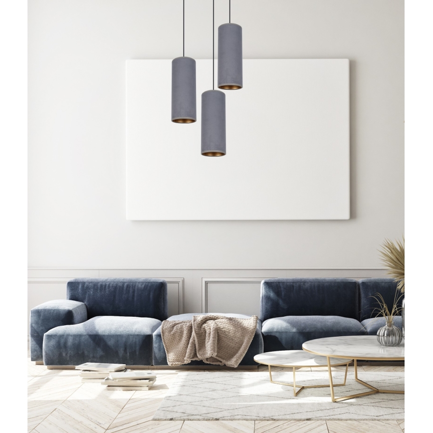Pendel AVALO 3xE27/60W/230V diameter 35 cm grå