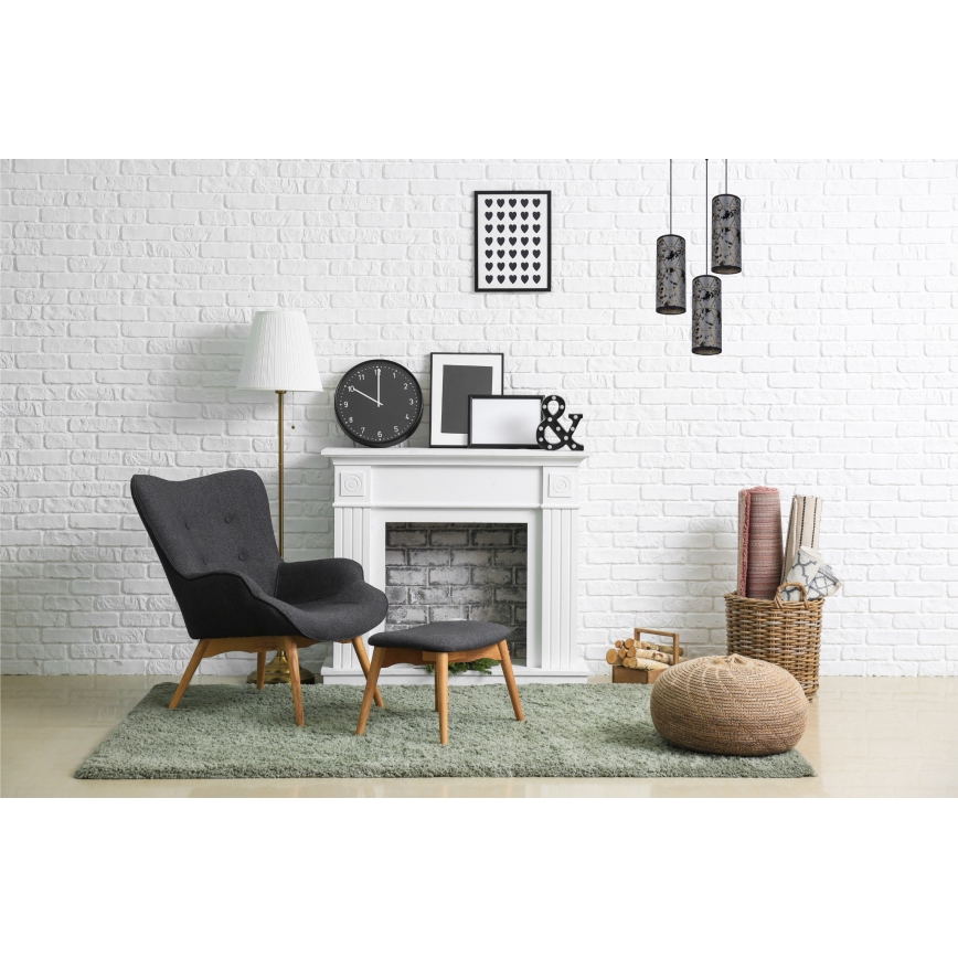 Pendel AVALO 3xE27/60W/230V diameter 35 cm grå/sort