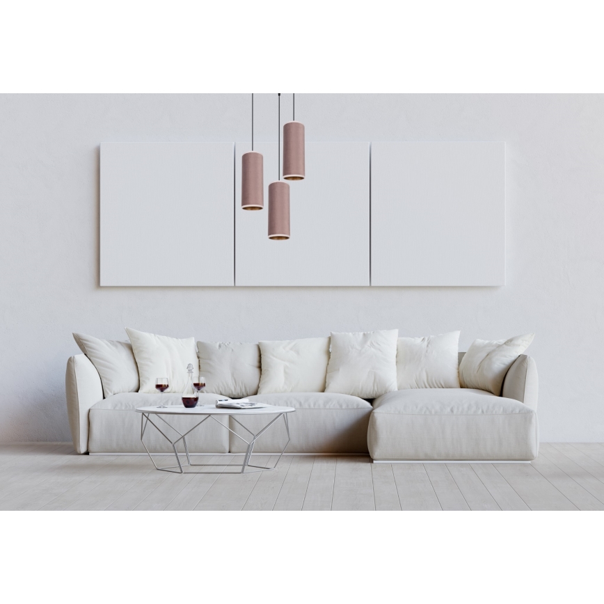 Pendel AVALO 3xE27/60W/230V diameter 35 cm lyserød