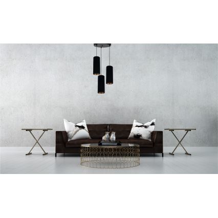 Pendel AVALO 3xE27/60W/230V diameter 35 cm sort