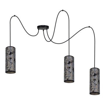 Pendel AVALO 3xE27/60W/230V edderkop grå/sort