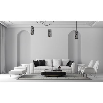 Pendel AVALO 3xE27/60W/230V edderkop grå/sort