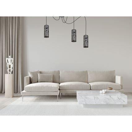 Pendel AVALO 3xE27/60W/230V edderkop grå/sort