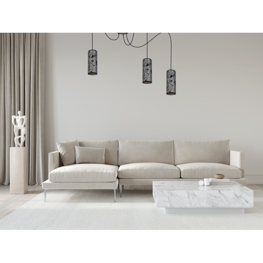 Pendel AVALO 3xE27/60W/230V edderkop grå/sort