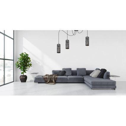 Pendel AVALO 3xE27/60W/230V edderkop grå/sort