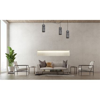 Pendel AVALO 3xE27/60W/230V edderkop grå/sort