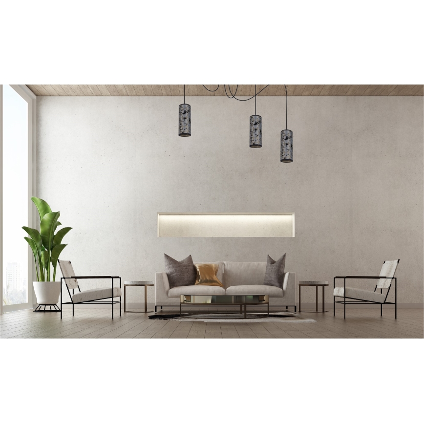 Pendel AVALO 3xE27/60W/230V edderkop grå/sort