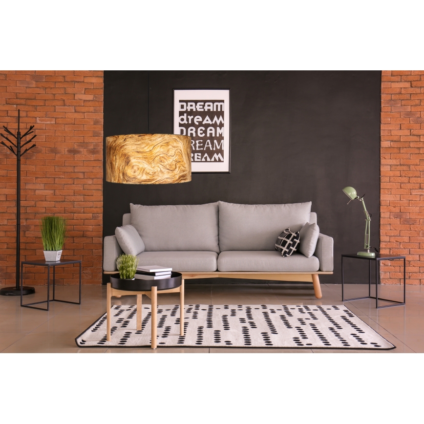 Pendel AXEL 1xE27/60W/230V beige/brun diam. 40 cm