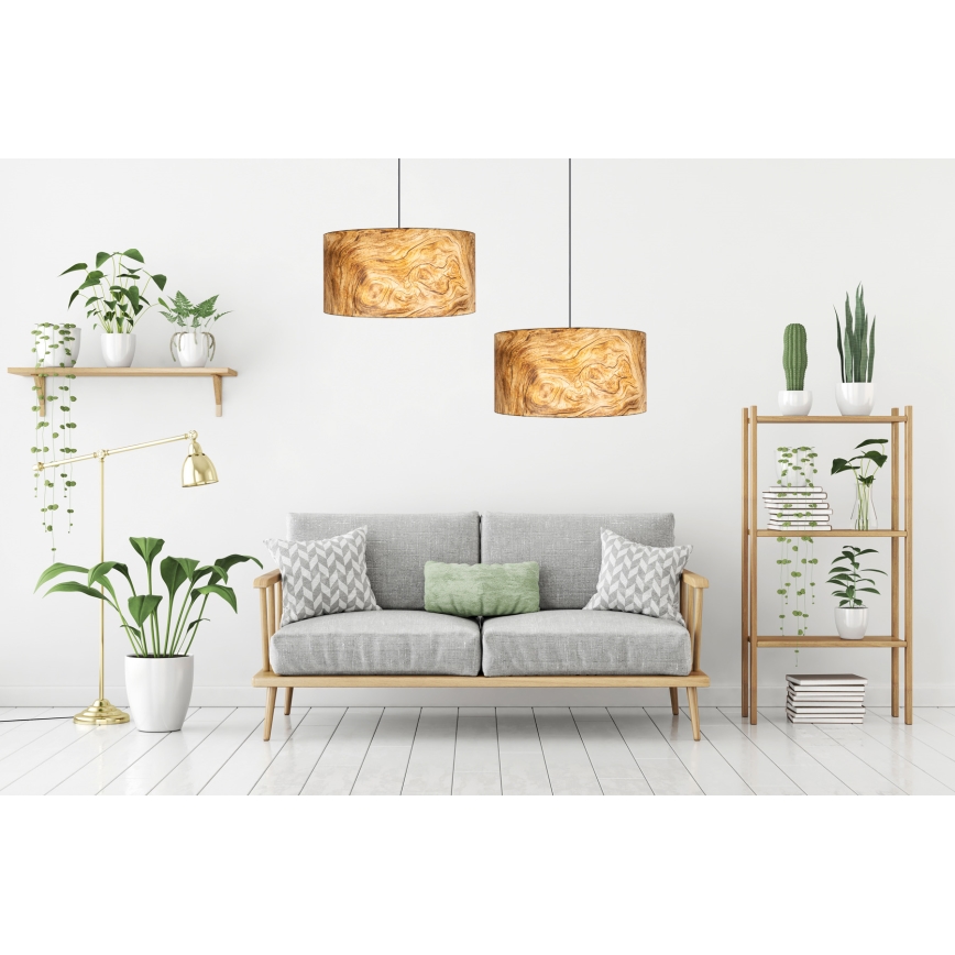 Pendel AXEL 1xE27/60W/230V beige/brun diam. 40 cm