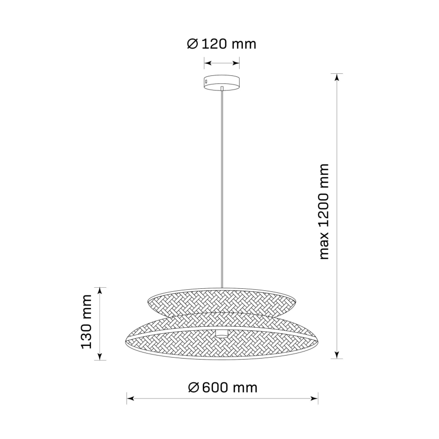Pendel BALI 1xE27/20W/230V diameter 60 cm bambus