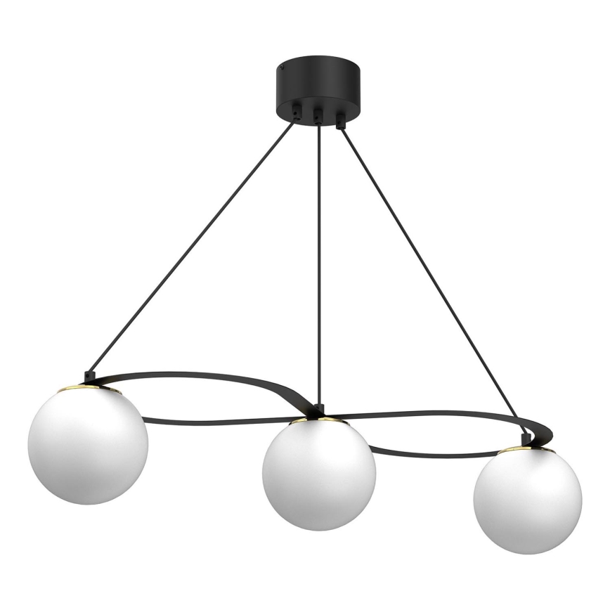 Pendel BALLO 3xE27/15W/230V sort/hvid