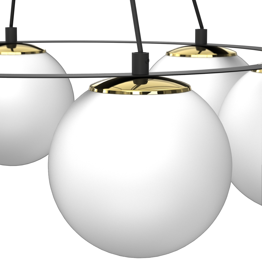 Pendel BALLO 6xE27/15W/230V sort/hvid