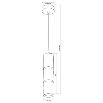 Pendel BAMBOO 1xGU10/10W/230V sort