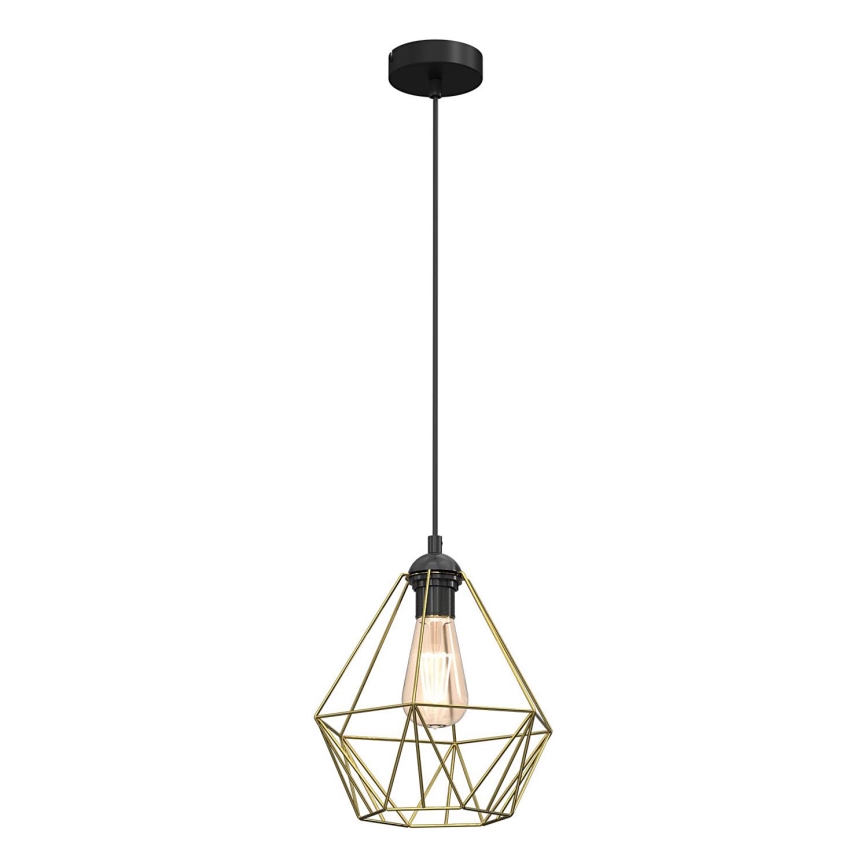 Pendel BASKET 1xE27/60W/230V diameter 25 cm guldfarvet