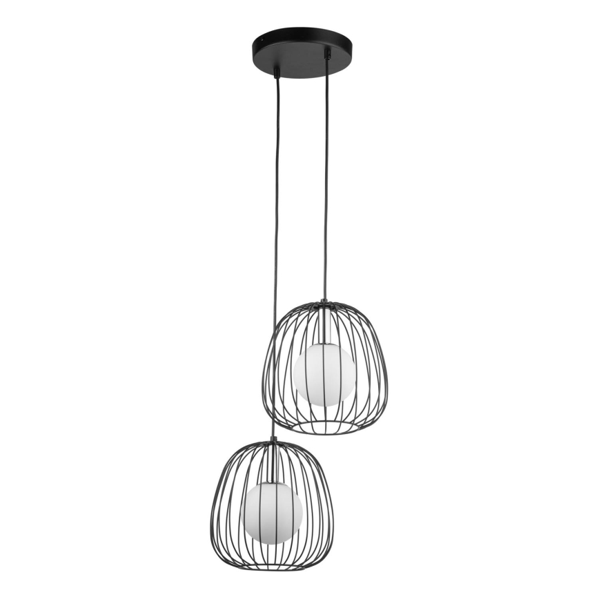 Pendel BELL 2xG9/12W/230V sort/skinnende krom