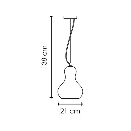 Pendel BELLO 1xE27/40W/230V diameter 21 cm krom